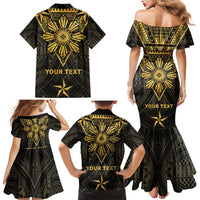 Personalised Philippines Independence Day Family Matching Mermaid Dress and Hawaiian Shirt Filipinos Sun Star Tribal LT05 - Polynesian Pride