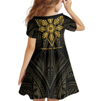 Personalised Philippines Independence Day Kid Short Sleeve Dress Filipinos Sun Star Tribal LT05 - Polynesian Pride