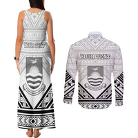 Personalised Kiribati Gospel Day Couples Matching Tank Maxi Dress and Long Sleeve Button Shirt Coat Of Arms Polynesian Pattern LT05 - Polynesian Pride