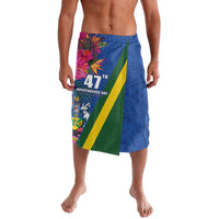 Solomon Islands Independence Day Lavalava Coat Of Arms With Tropical Flowers