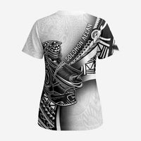 Solomon Islands Nguzunguzu Scrub Top Polynesian Tribal Pattern - Polynesian Pride
