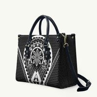Philippines Batok Tribal Inspired Tattoo Black Leather Bag LT05 Black - Polynesian Pride