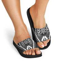 Philippines Batok Tribal Inspired Tattoo Black Slide Sandals LT05 - Polynesian Pride