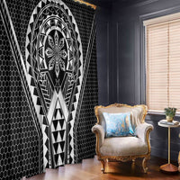 Philippines Batok Tribal Inspired Tattoo Black Window Curtain LT05 - Polynesian Pride