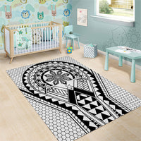 Philippines Batok Tribal Inspired Tattoo White Area Rug LT05 - Polynesian Pride