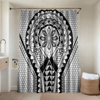 Philippines Batok Tribal Inspired Tattoo White Bathroom Set LT05 Shower Curtain Only White - Polynesian Pride