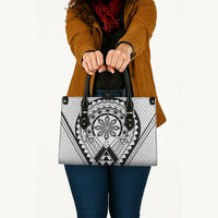 Philippines Batok Tribal Inspired Tattoo White Leather Bag LT05 - Polynesian Pride
