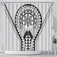 Philippines Batok Tribal Inspired Tattoo White Shower Curtain LT05 - Polynesian Pride