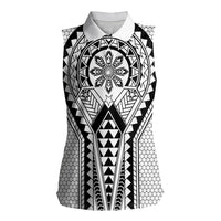 Philippines Batok Tribal Inspired Tattoo White Women Sleeveless Polo Shirt LT05 Female White - Polynesian Pride