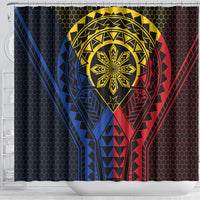 Philippines Batok Tribal Inspired Tattoo Shower Curtain LT05 - Polynesian Pride