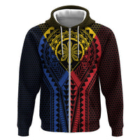 Philippines Batok Tribal Inspired Tattoo Zip Hoodie LT05 Zip Hoodie Multicolor - Polynesian Pride
