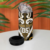 Custom Aotearoa Ngai Te Rangi 4 in 1 Can Cooler Tumbler Maori Tribal Pattern LT05 - Polynesian Pride