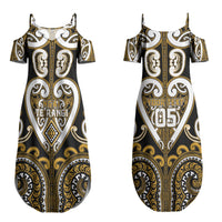 Custom Aotearoa Ngai Te Rangi Couples Matching Summer Maxi Dress and Long Sleeve Button Shirt Maori Tribal Pattern LT05 - Polynesian Pride