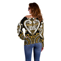 Custom Aotearoa Ngai Te Rangi Off Shoulder Sweater Maori Tribal Pattern LT05 - Polynesian Pride