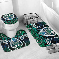 Aotearoa Ngati Ranginui Bathroom Set Maori Tribal Pattern LT05 Mat Set Only (3 pcs) One Size Cyan - Polynesian Pride