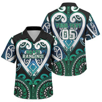 Custom Aotearoa Ngati Ranginui Family Matching Off Shoulder Maxi Dress and Hawaiian Shirt Maori Tribal Pattern LT05 Son's Shirt Cyan - Polynesian Pride