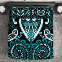 Aotearoa Tapuika Bedding Set Maori Tribal Pattern LT05 Teal - Polynesian Pride
