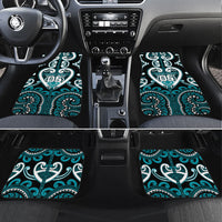 Custom Aotearoa Tapuika Car Mats Maori Tribal Pattern LT05 Set 4pcs Teal - Polynesian Pride