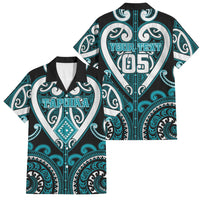 Custom Aotearoa Tapuika Family Matching Off Shoulder Maxi Dress and Hawaiian Shirt Maori Tribal Pattern LT05 Dad's Shirt - Short Sleeve Teal - Polynesian Pride