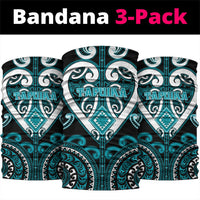 Aotearoa Tapuika Neck Gaiter Maori Tribal Pattern LT05 package One Size: 25*50cm Teal - Polynesian Pride