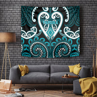 Aotearoa Tapuika Tapestry Maori Tribal Pattern LT05 Teal - Polynesian Pride