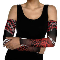 Aotearoa Mana Motuhake Arm Sleeves Poutama With Maori Pattern LT05 - Polynesian Pride