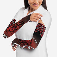 Aotearoa Mana Motuhake Arm Sleeves Poutama With Maori Pattern LT05 - Polynesian Pride
