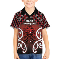Personalised Aotearoa Mana Motuhake Family Matching Short Sleeve Bodycon Dress and Hawaiian Shirt Poutama With Maori Pattern - Polynesian Pride