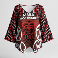 Personalised Aotearoa Mana Motuhake Kimono Sleeve Blouse Poutama With Maori Pattern - Polynesian Pride