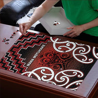 Aotearoa Mana Motuhake Puzzle Poutama With Maori Pattern - Polynesian Pride