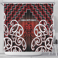 Aotearoa Mana Motuhake Shower Curtain Poutama With Maori Pattern - Polynesian Pride