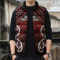 Personalised Aotearoa Mana Motuhake Sleeveless Puffer Jacket Poutama With Maori Pattern - Polynesian Pride