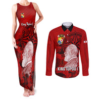 tonga-king-tupou-i-day-couples-matching-tank-maxi-dress-and-long-sleeve-button-shirts-tropical-flowers-with-ngatu-pattern