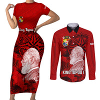 personalized-tonga-king-tupou-i-day-couples-matching-short-sleeve-bodycon-dress-and-long-sleeve-button-shirts-tropical-flowers-with-ngatu-pattern