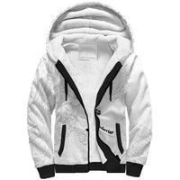 Lung Cancer Awareness Sherpa Hoodie Never Give Up Polynesian Style LT05 Unisex White - Polynesian Pride