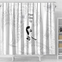 Lung Cancer Awareness Shower Curtain Never Give Up Polynesian Style LT05 - Polynesian Pride