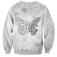 Lung Cancer Awareness Sweatshirt Never Give Up Polynesian Style LT05 - Polynesian Pride