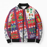 Wallis And Futuna Christmas Bomber Puffer Jacket Festive Beach Vibes - Polynesian Pride