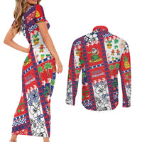 Wallis And Futuna Christmas Couples Matching Short Sleeve Bodycon Dress and Long Sleeve Button Shirt Festive Beach Vibes LT05 - Polynesian Pride