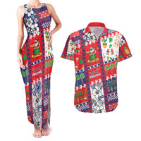 Wallis And Futuna Christmas Couples Matching Tank Maxi Dress and Hawaiian Shirt Festive Beach Vibes - Polynesian Pride