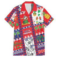 Wallis And Futuna Christmas Family Matching Long Sleeve Bodycon Dress and Hawaiian Shirt Festive Beach Vibes LT05 Dad's Shirt - Short Sleeve Red - Polynesian Pride