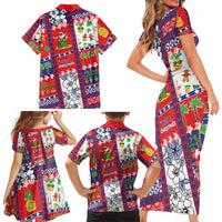Wallis And Futuna Christmas Family Matching Short Sleeve Bodycon Dress and Hawaiian Shirt Festive Beach Vibes LT05 - Polynesian Pride