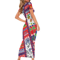 Wallis And Futuna Christmas Family Matching Short Sleeve Bodycon Dress and Hawaiian Shirt Festive Beach Vibes LT05 - Polynesian Pride