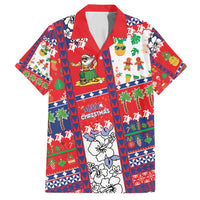 Wallis And Futuna Christmas Family Matching Summer Maxi Dress and Hawaiian Shirt Festive Beach Vibes LT05 Dad's Shirt - Short Sleeve Red - Polynesian Pride