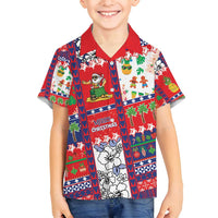 Wallis And Futuna Christmas Family Matching Summer Maxi Dress and Hawaiian Shirt Festive Beach Vibes LT05 Son's Shirt Red - Polynesian Pride