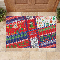 Wallis And Futuna Christmas Rubber Doormat Festive Beach Vibes - Polynesian Pride