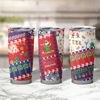 Wallis And Futuna Christmas Tumbler Cup Festive Beach Vibes - Polynesian Pride