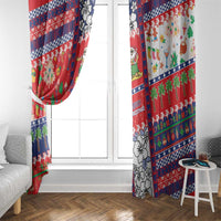 Wallis And Futuna Christmas Window Curtain Festive Beach Vibes - Polynesian Pride