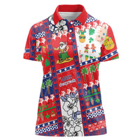 Wallis And Futuna Christmas Women Polo Shirt Festive Beach Vibes LT05 Female Red - Polynesian Pride