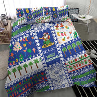Northern Mariana Islands Christmas Bedding Set Festive Beach Vibes - Polynesian Pride